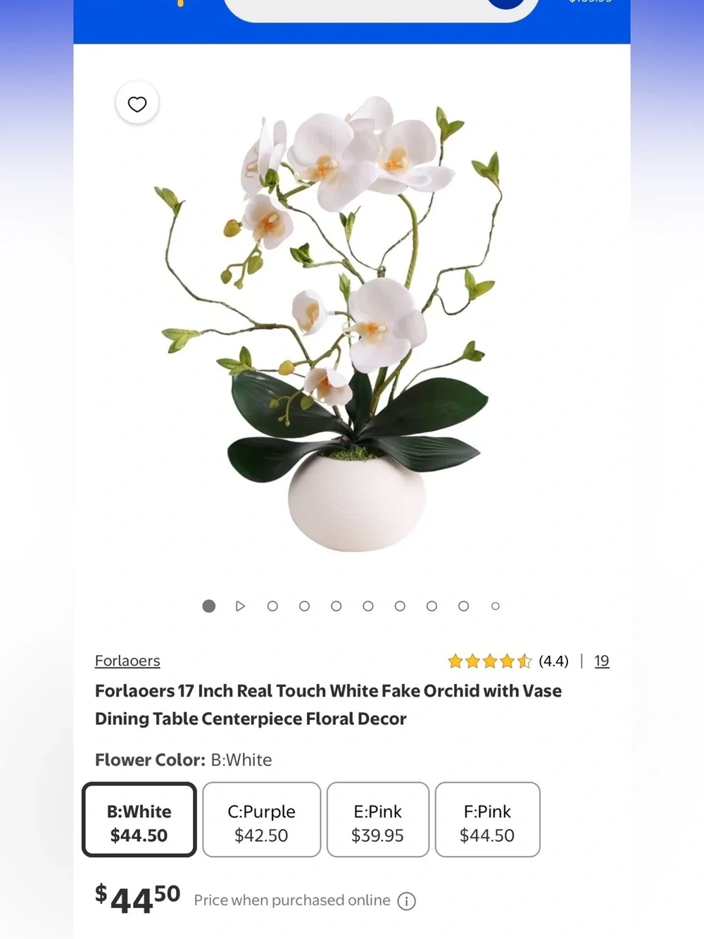 White Orchid Faux Plant in Cream Ceramic Pot